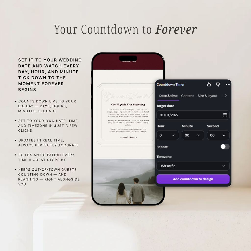 Elysian Series - Burgundy Wedding Website Edition
