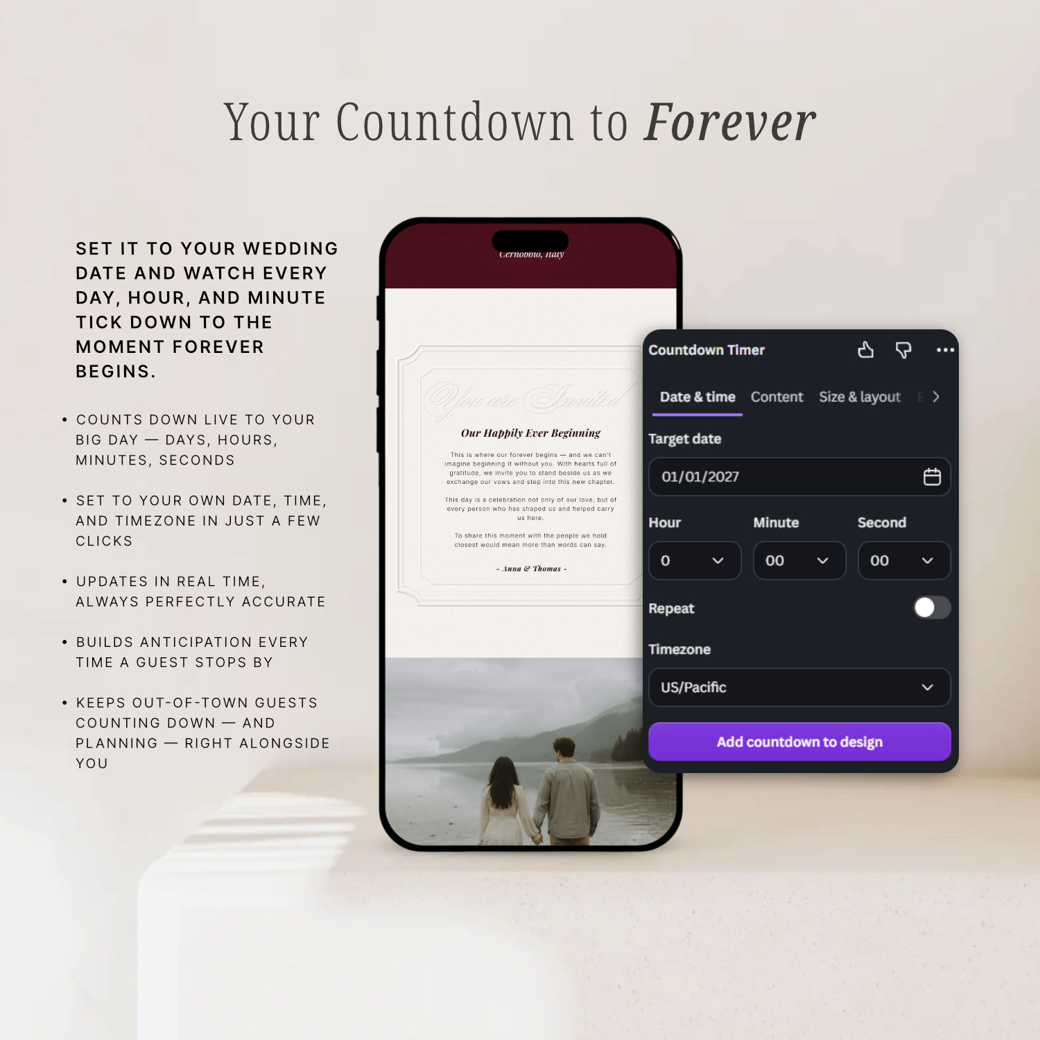 Elysian Series - Burgundy Wedding Website Edition