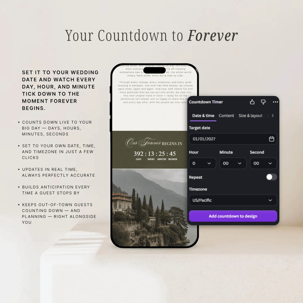Sage Wedding Website - Elysian Series