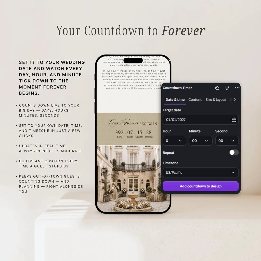Champagne Beige Wedding Website - Elysian Series