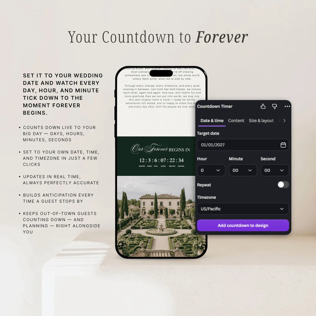 Cypress Green Wedding Website - Elysian Series