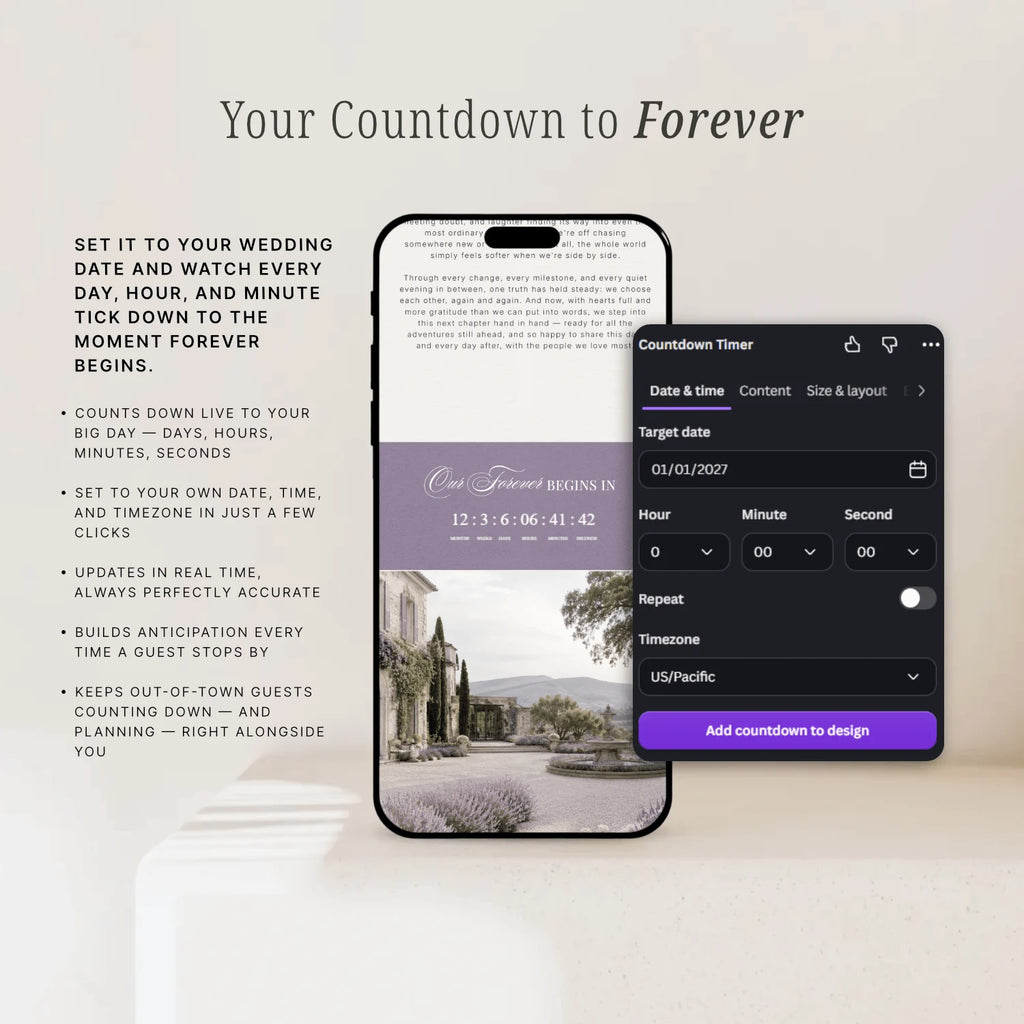Lavender Wedding Website - Elysian Series
