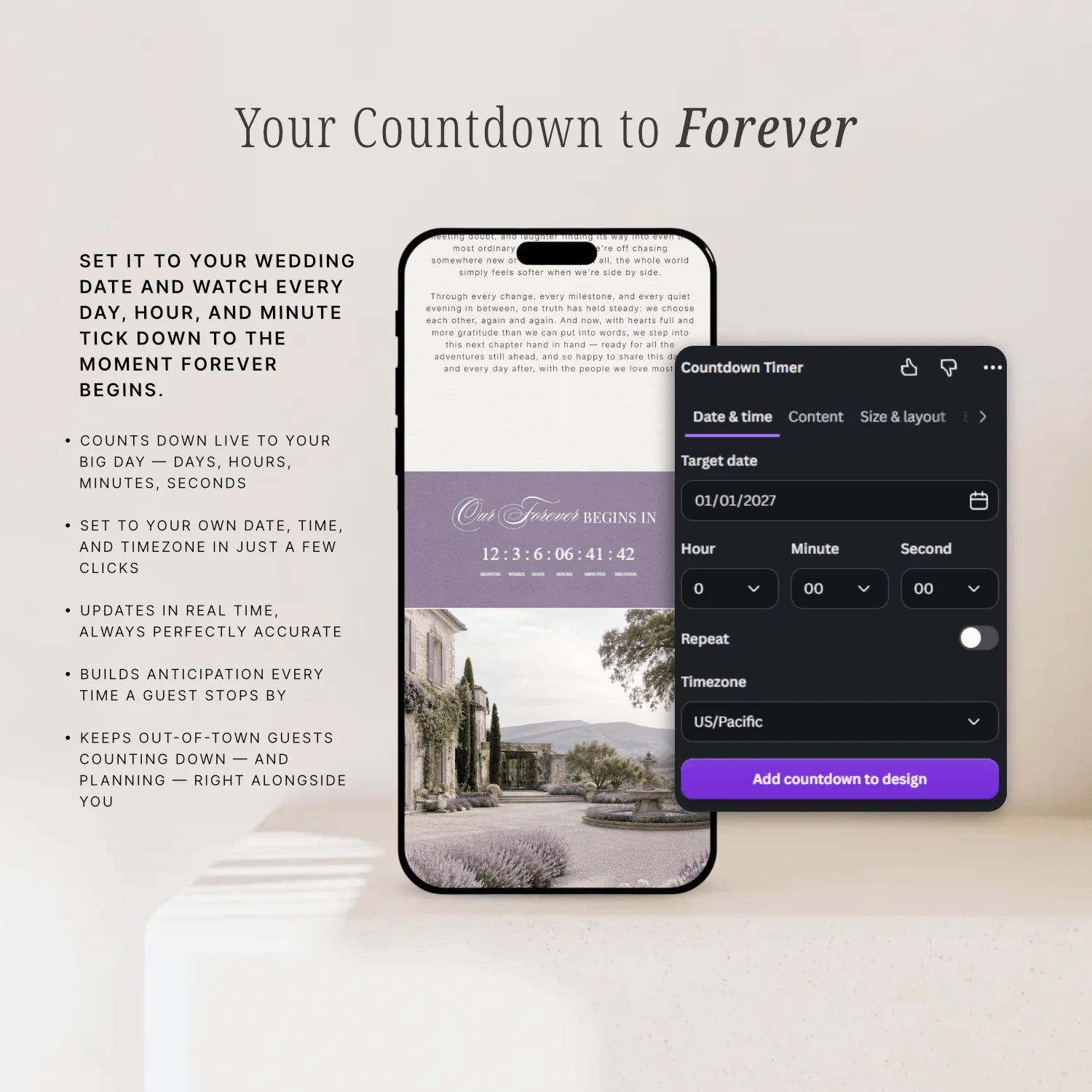 Lavender Wedding Website - Elysian Series