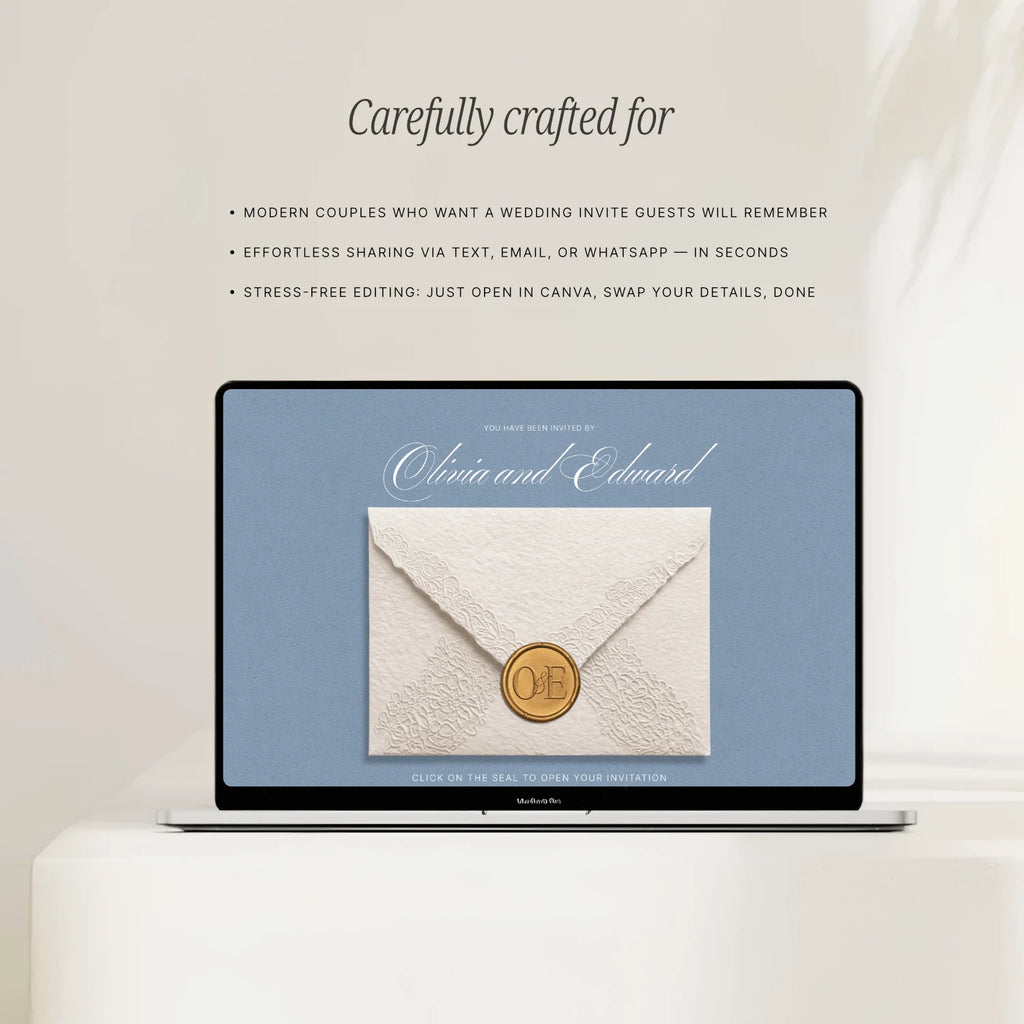 Dusty Blue Wedding Website - Elysian Series