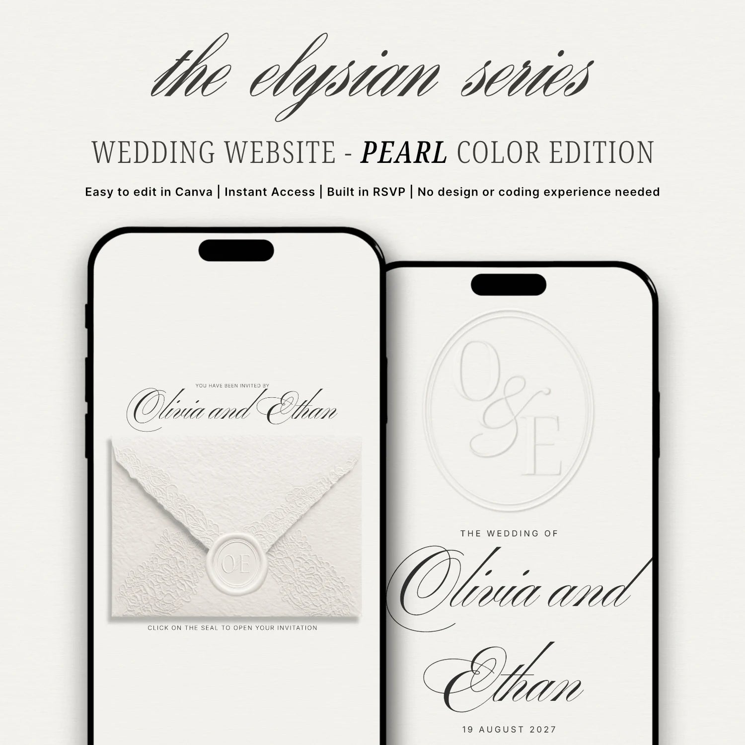 Pearl Wedding Website - Elysian Series