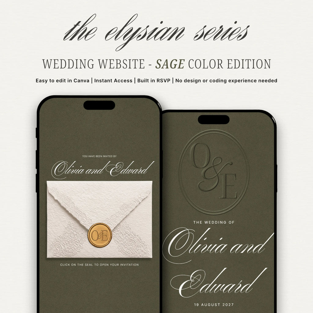 Sage Wedding Website - Elysian Series