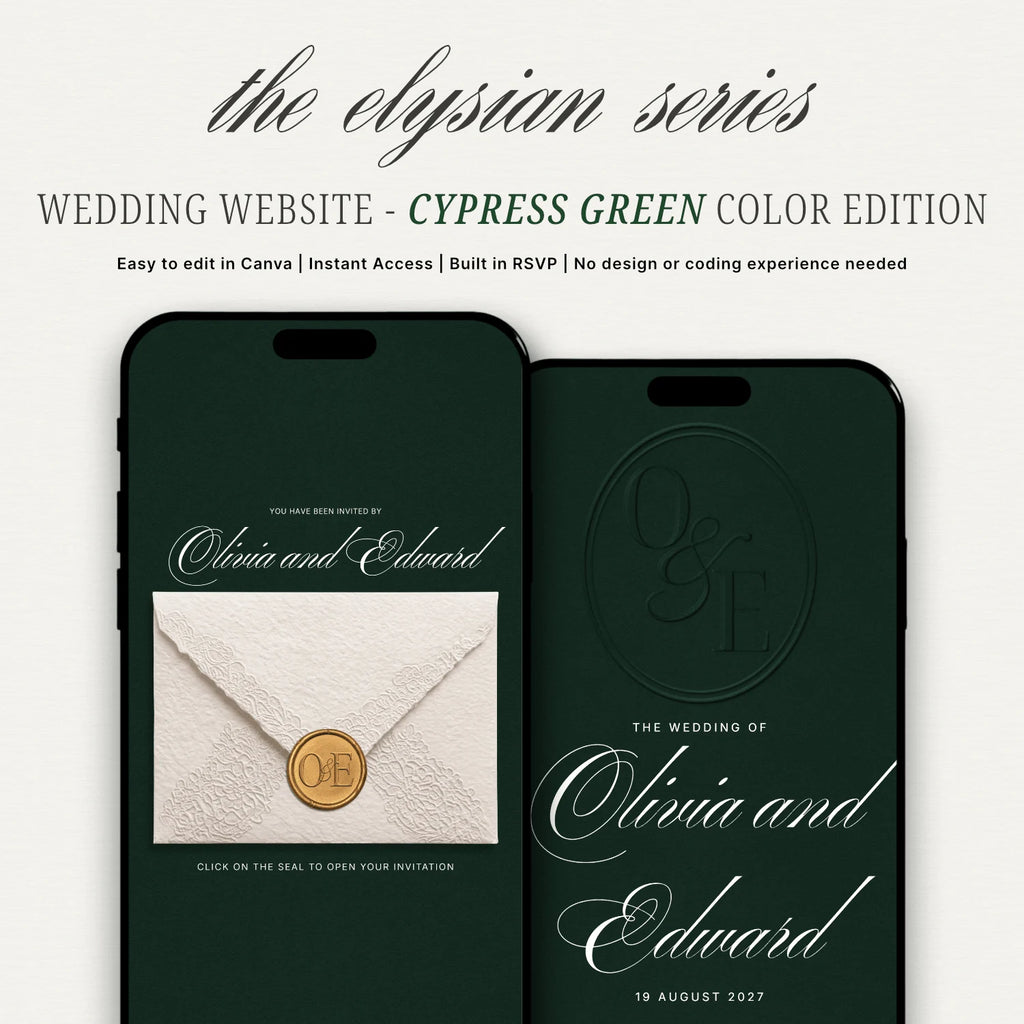 Cypress Green Wedding Website - Elysian Series