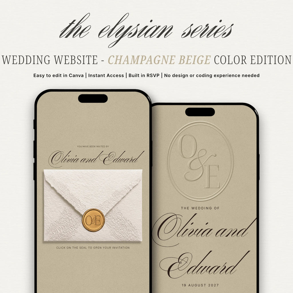Champagne Beige Wedding Website - Elysian Series