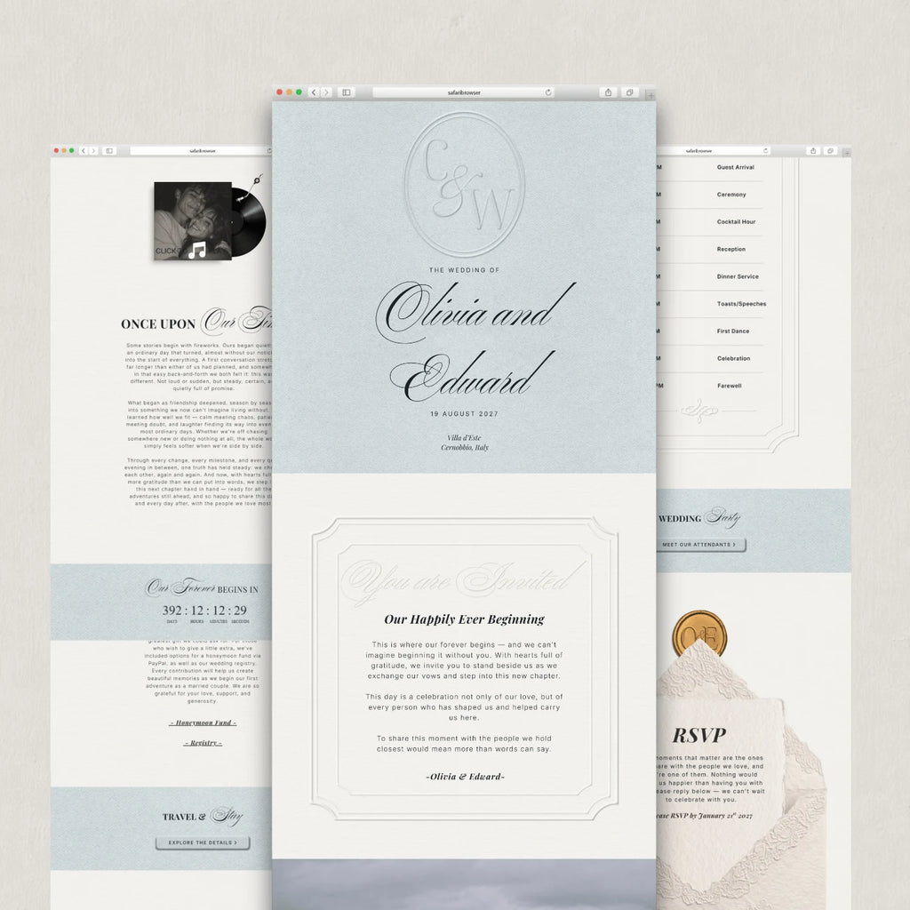 Powder Blue Wedding Website - Elysian Series
