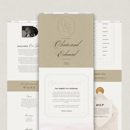 Champagne Beige Wedding Website - Elysian Series