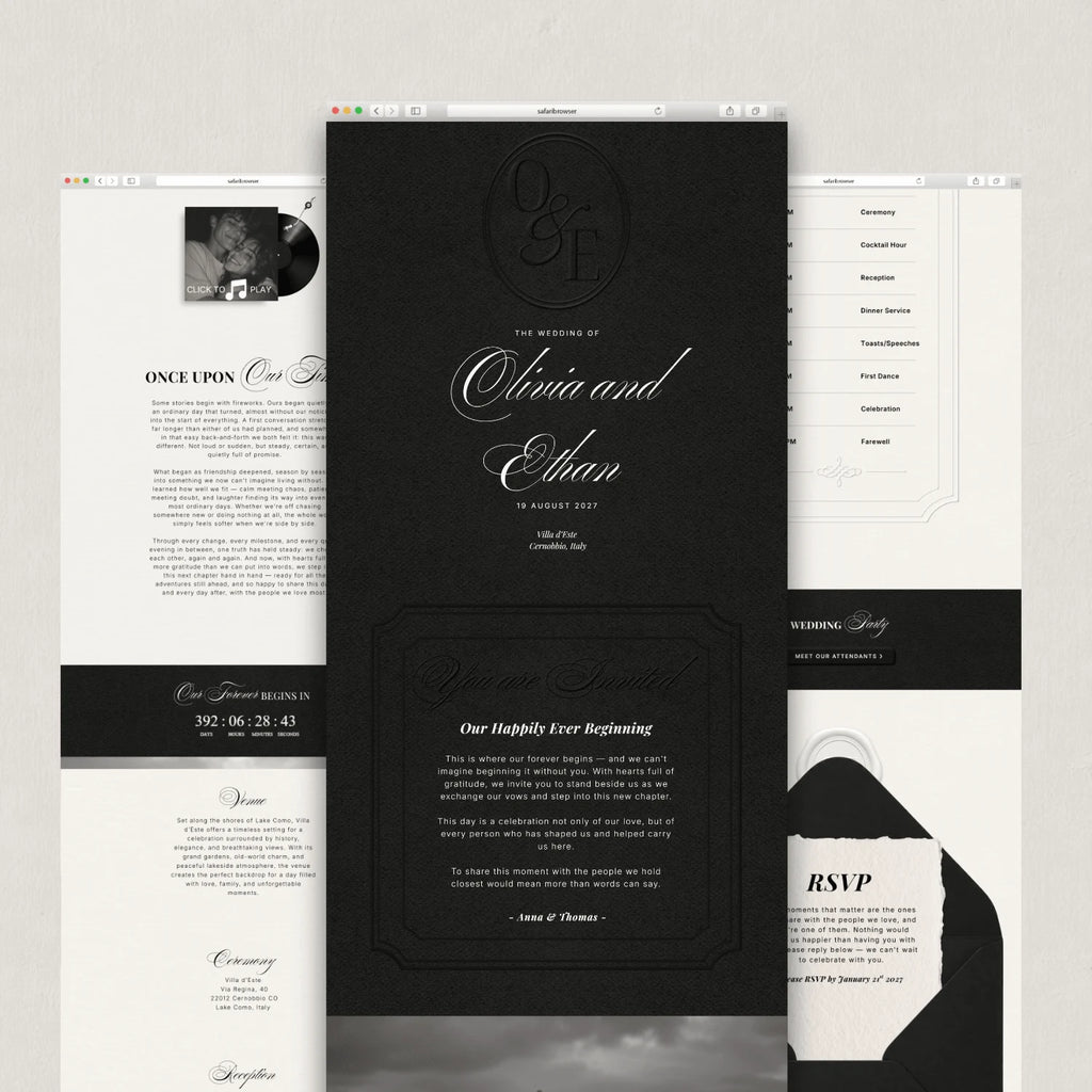 Onyx Wedding Website - Elysian Series