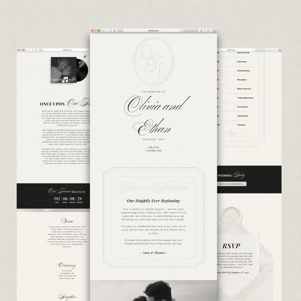 Pearl Wedding Website - Elysian Series