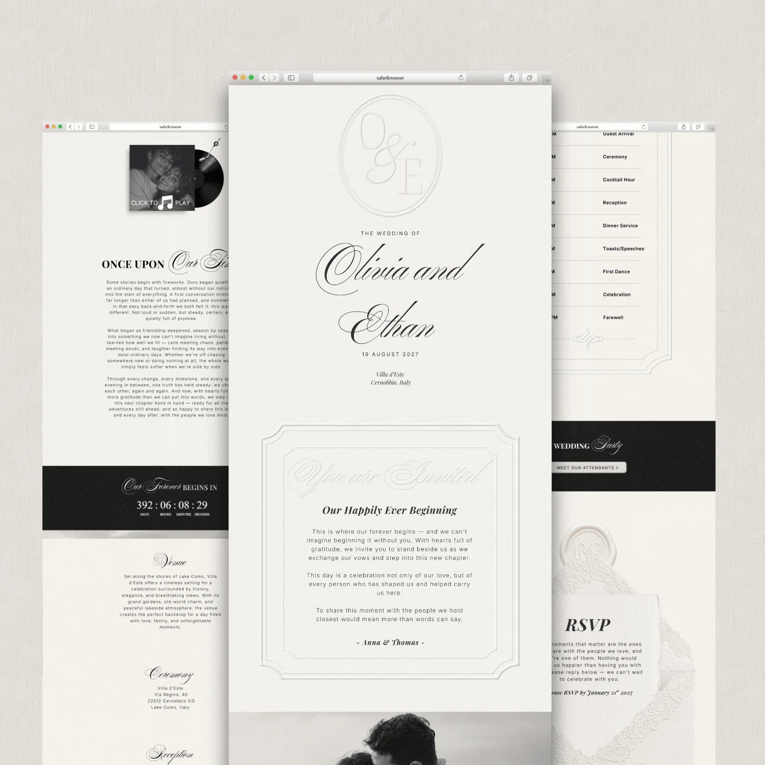 Pearl Wedding Website - Elysian Series