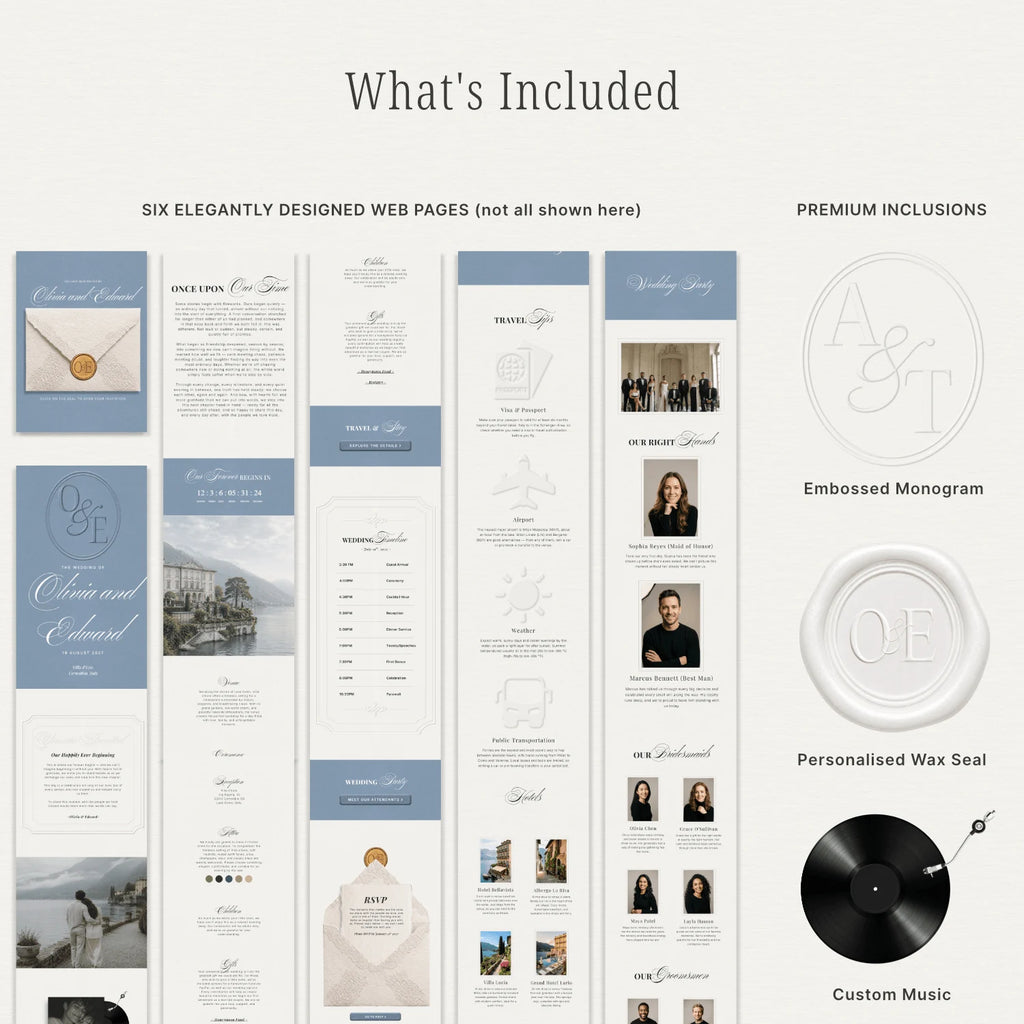 Dusty Blue Wedding Website - Elysian Series