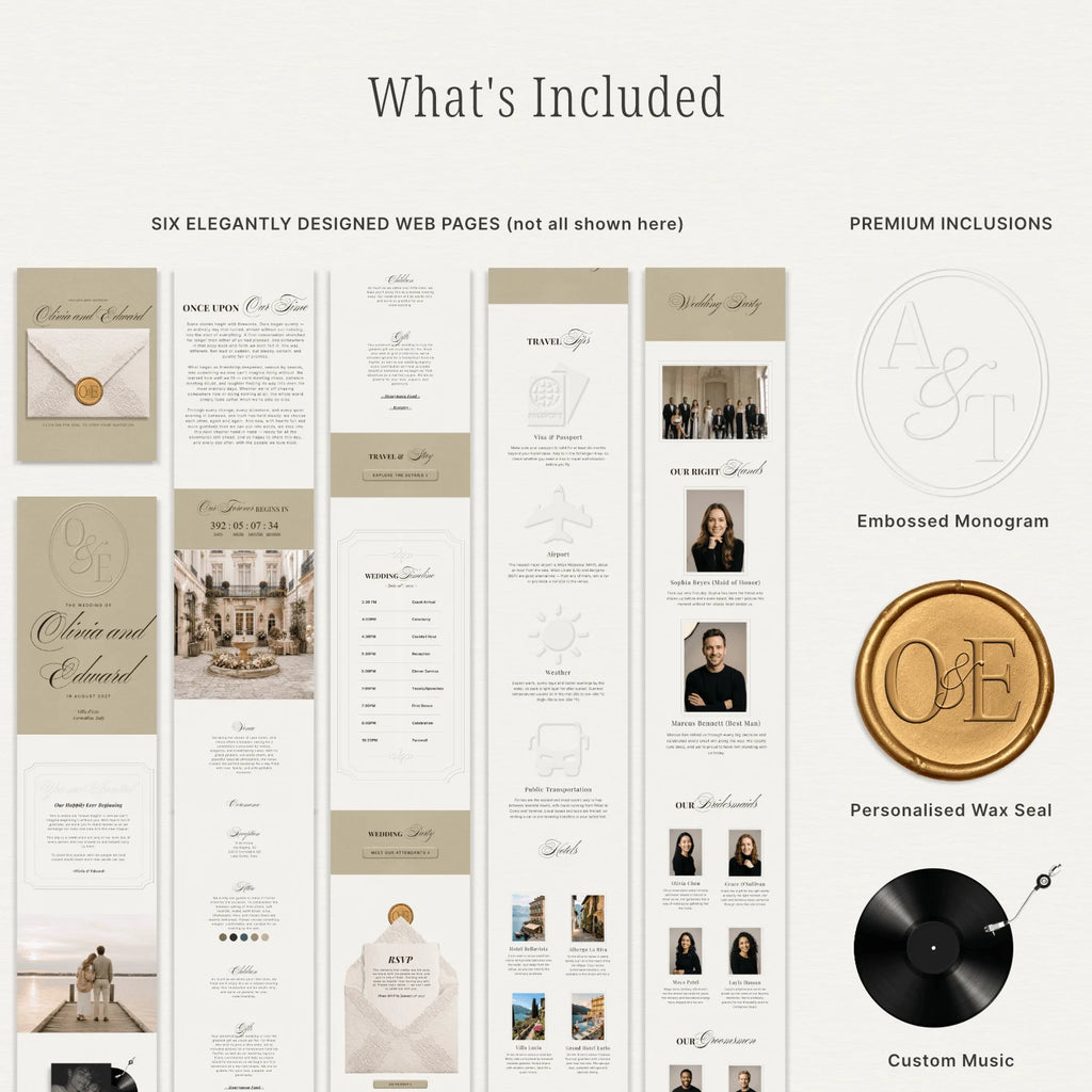 Champagne Beige Wedding Website - Elysian Series