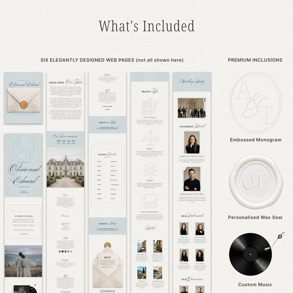 Powder Blue Wedding Website - Elysian Series