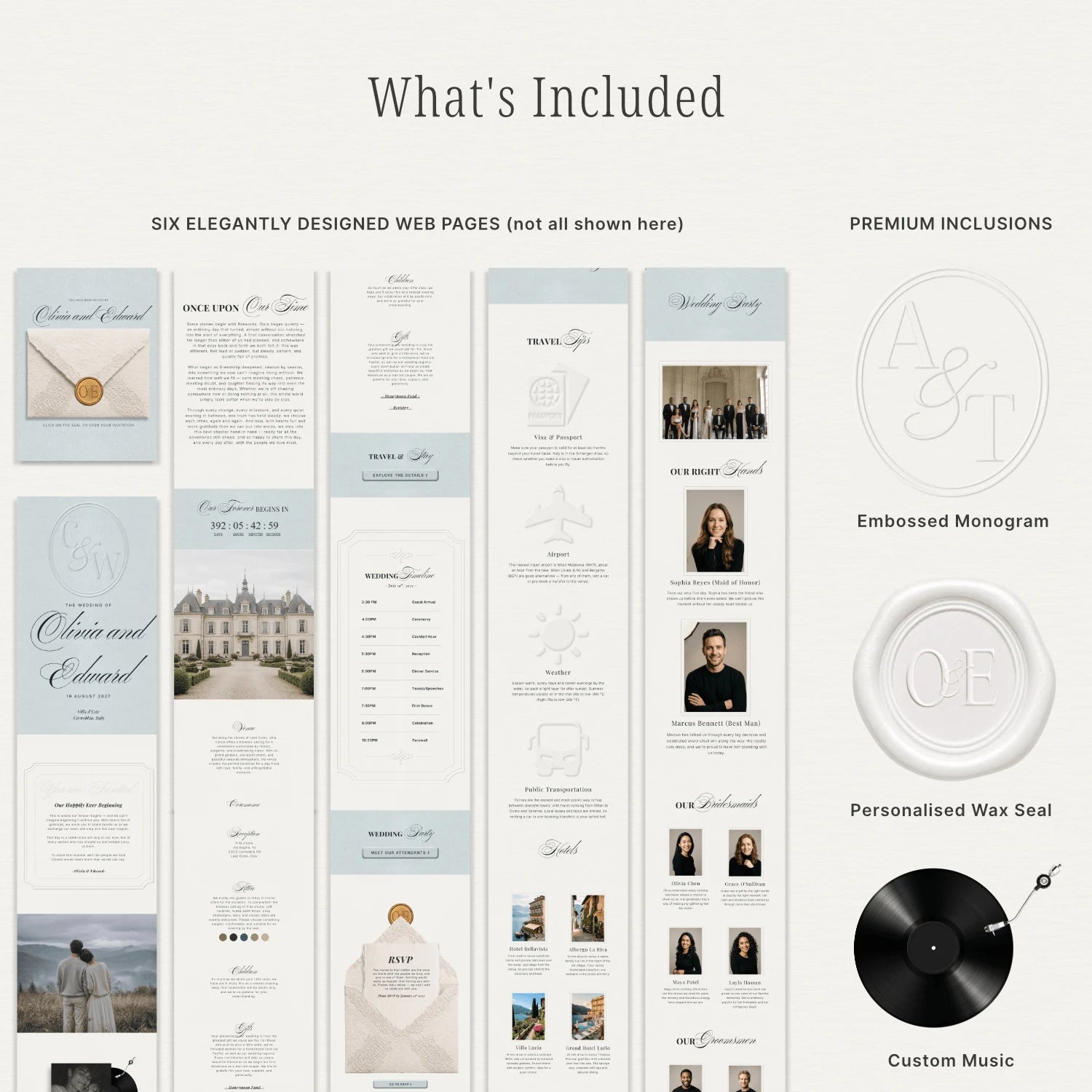 Powder Blue Wedding Website - Elysian Series