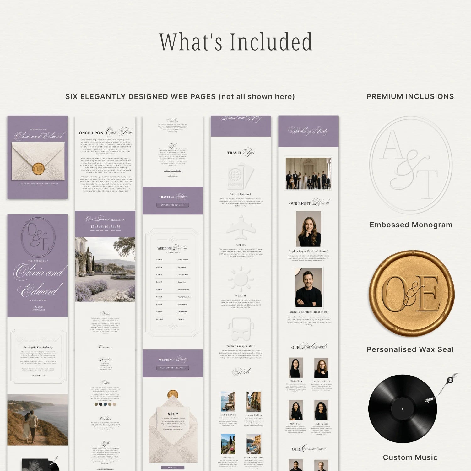 Lavender Wedding Website - Elysian Series