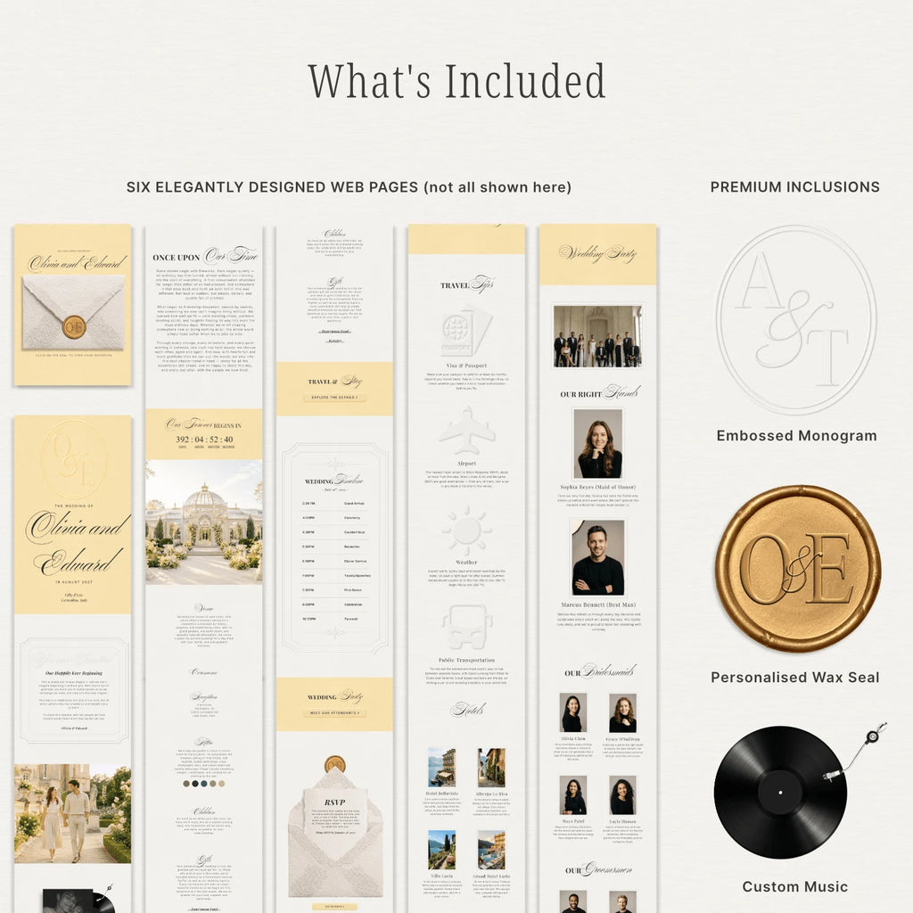 Pastel Yellow Wedding Website - Elysian Series