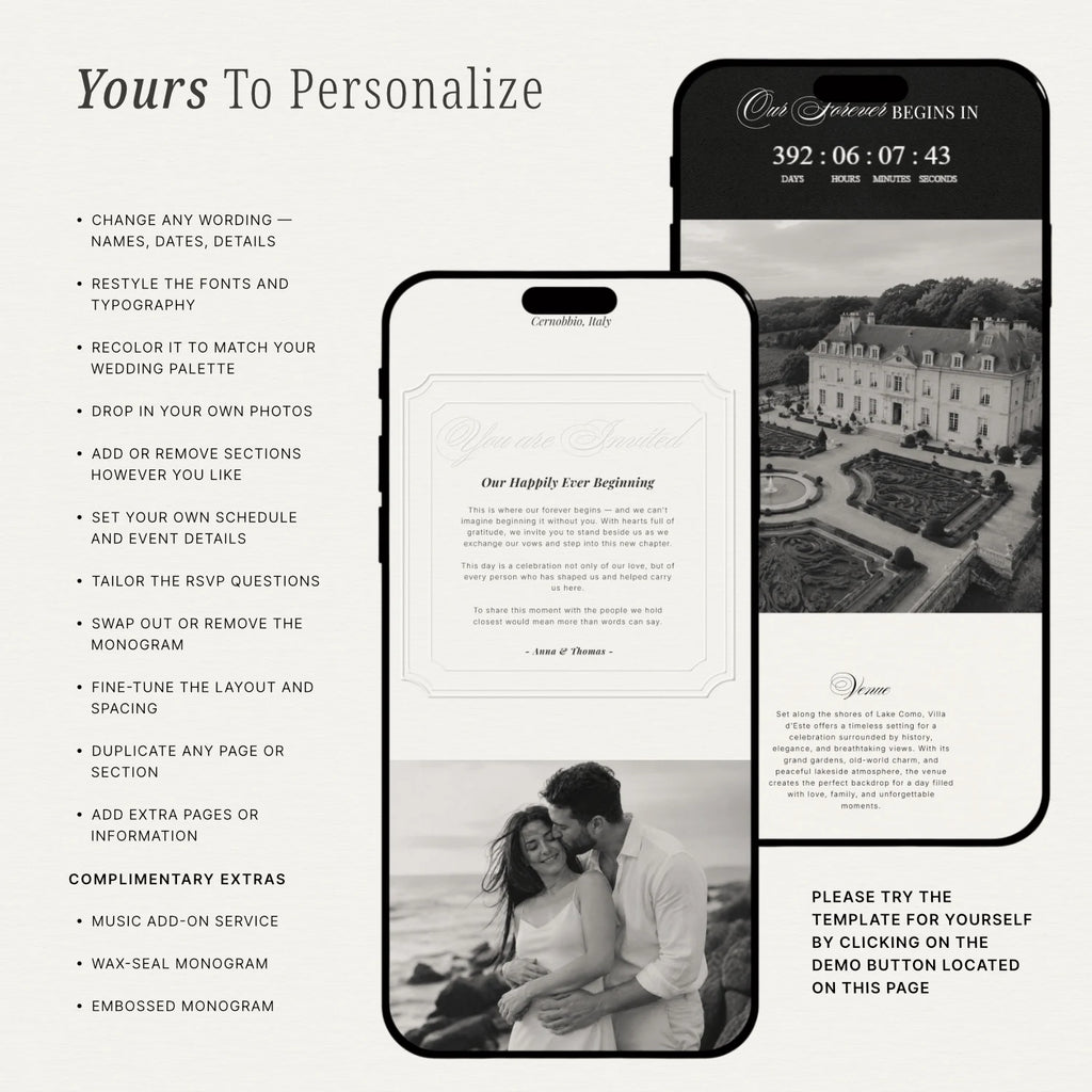Pearl Wedding Website - Elysian Series