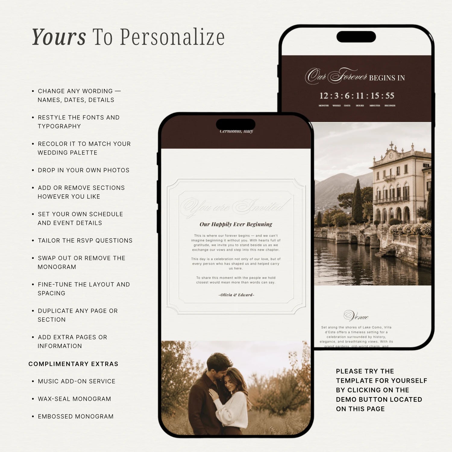 Chestnut Wedding Website - Elysian Series