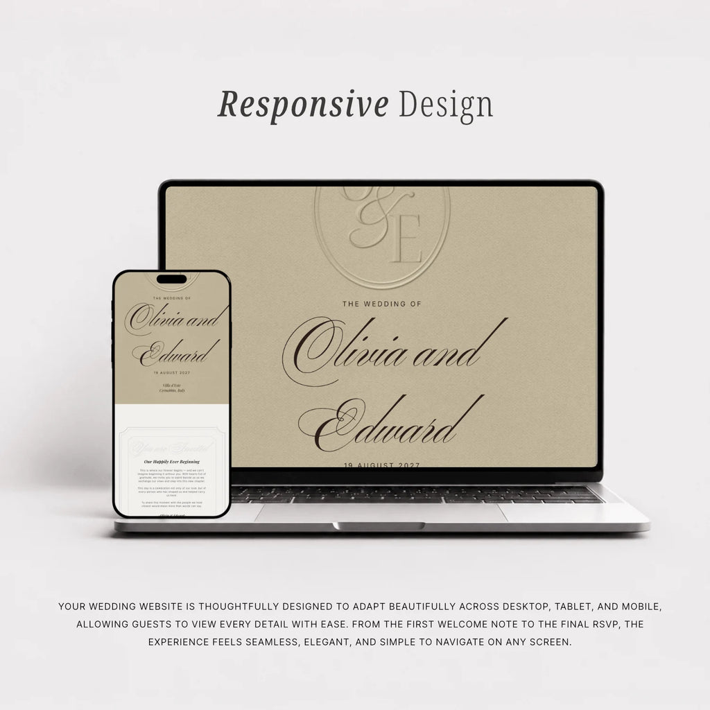 Champagne Beige Wedding Website - Elysian Series