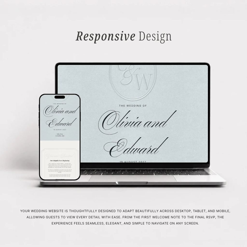 Powder Blue Wedding Website - Elysian Series