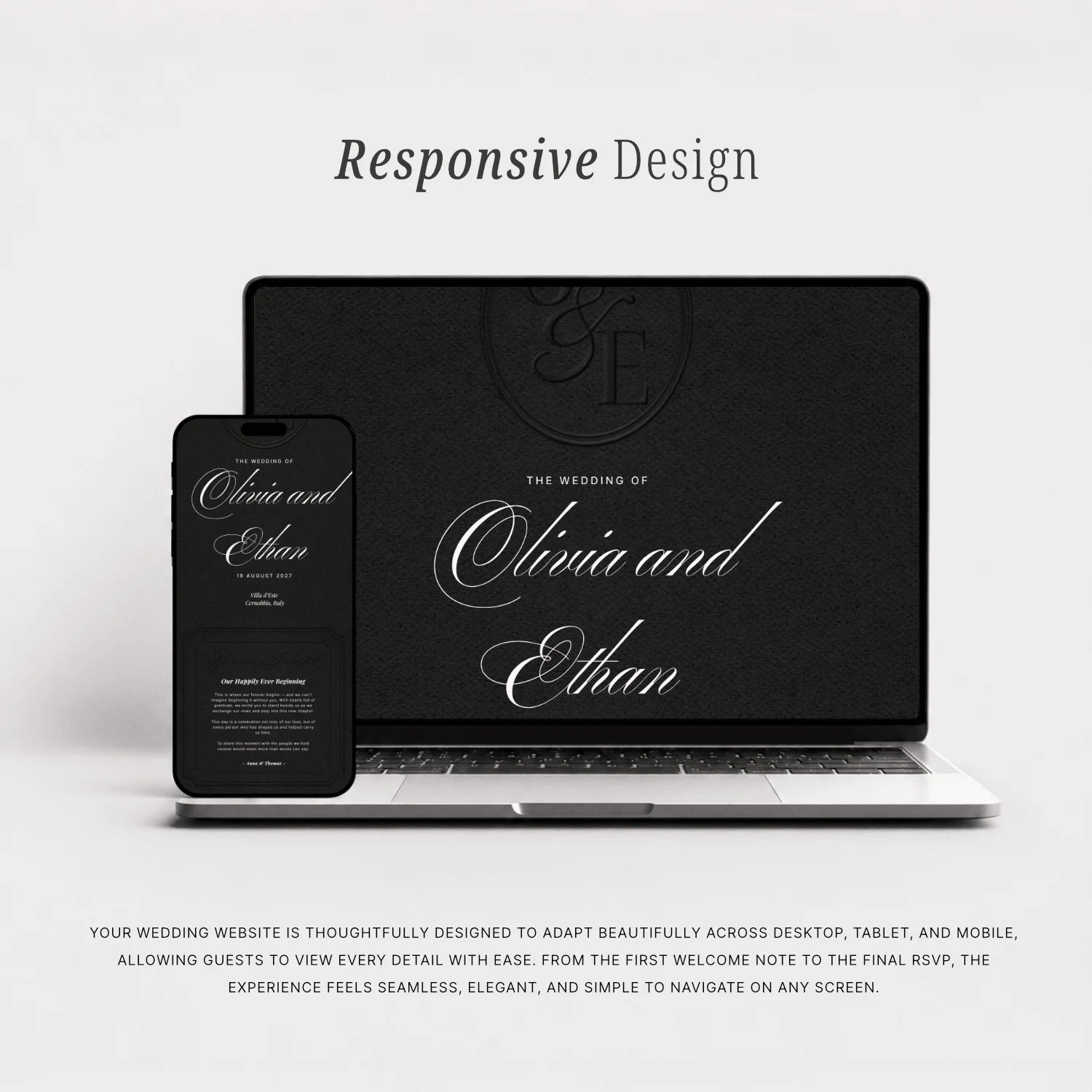 Onyx Wedding Website - Elysian Series