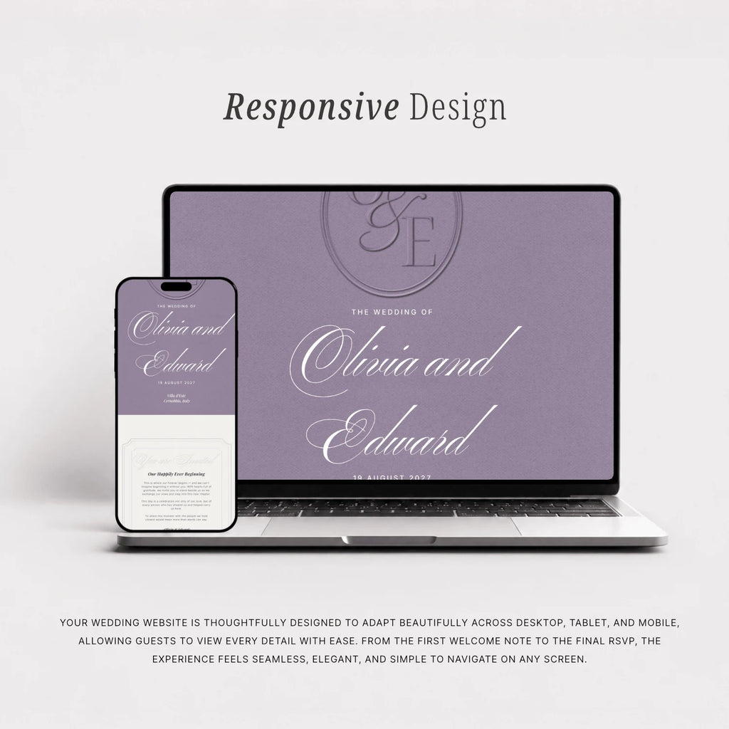 Lavender Wedding Website - Elysian Series